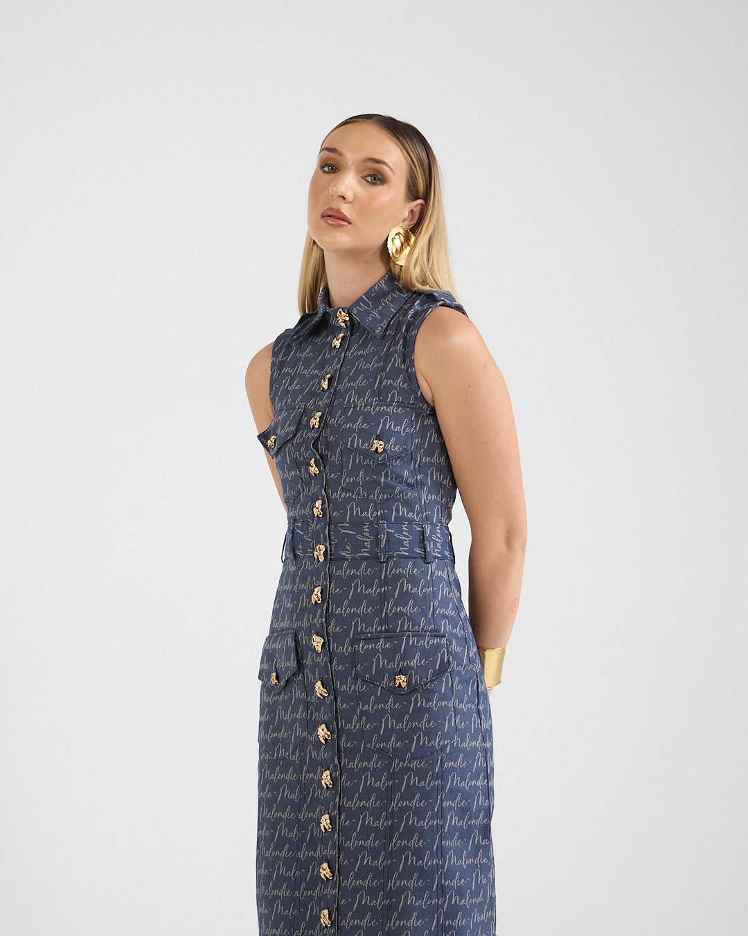 Malondie Denim Maxi Dress