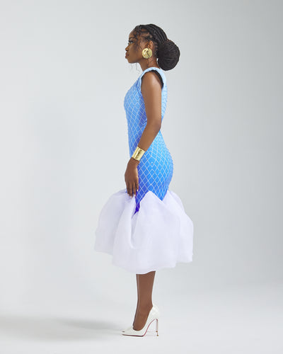 Malondie Blue Fading Dazzeld Dress