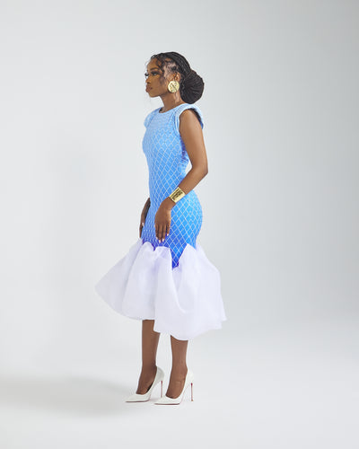 Malondie Blue Fading Dazzeld Dress