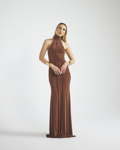 Malondie Choco Slinky Maxi Dress