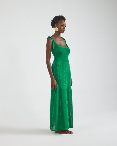 Malondie Knitted Rich Green Maxi dress